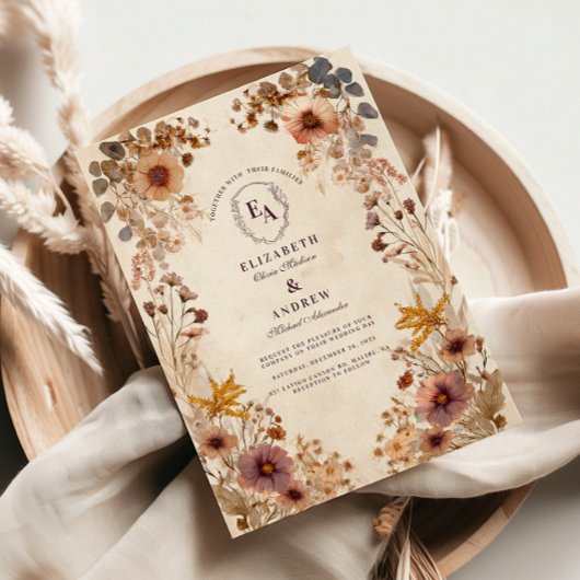 Romantische Wiesen-Wildblume Einladung