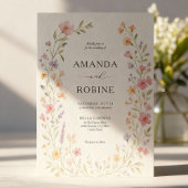 Romantische Wildblume Arch Wedding Einladung