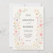 Romantische Wildblume Arch Wedding Einladung (Vorderseite)