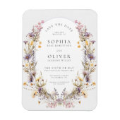 Romantische Wildblume Bloom Save the Date Magnet (Vertikal)