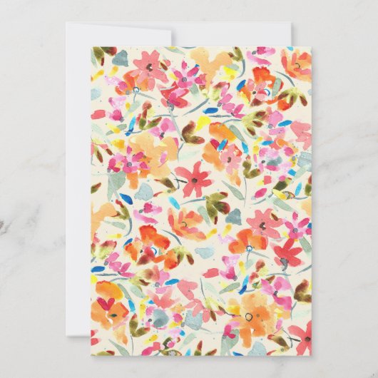 Romantische Wildblume Boho Einladung Hochzeit (Rückseite)