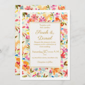 Romantische Wildblume Boho Einladung Hochzeit (Vorne/Hinten)