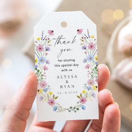 Romantische Wildblume Boho Garden Hochzeit Geschenkanhänger