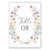 Romantische Wildblume Boho Garden Hochzeit Tischnummer (Rückseite)
