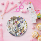 Romantische Wildblume Collage Pappteller (Party)