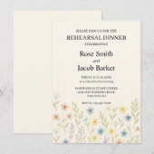 Romantische Wildblume Hochzeit Probe Dinner Invit Einladung (Vorne/Hinten)