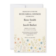 Romantische Wildblume Hochzeit Probe Dinner Invit