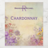 Romantische Wildblume Hochzeit Weinetikett (Einzelnes Label)