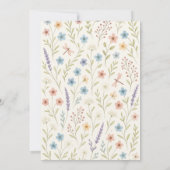 Romantische Wildblume Hochzeitseinladung Einladung (Rückseite)