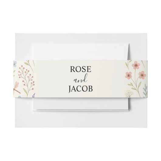 Romantische Wildblume Hochzeitsfeier Einladungsbanderole (Vorderseite Beispiel)