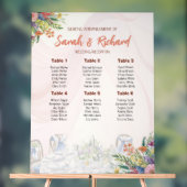 Romantische Wildblume Hochzeitstabelle Acrylschild (Neutral)