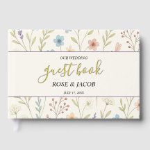 Romantische Wildblume Wedding Guest Book