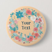 Romantische Wildblume Wreath Lapel Bewunderung Button (Vorderseite)