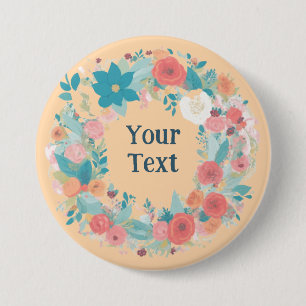 Romantische Wildblume Wreath Lapel Bewunderung Button
