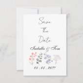 Romantische Wildblumen-Botanik-Hochzeit Save the Date (Vorderseite)