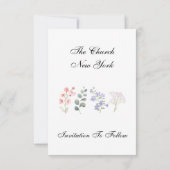 Romantische Wildblumen-Botanik-Hochzeit Save the Date (Rückseite)