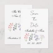 Romantische Wildblumen-Botanik-Hochzeit Save the Date (Vorne/Hinten)