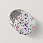 Romantische Wildblumen-Botanik-Pin-Schaltfläche Button (Vorne & Hinten)