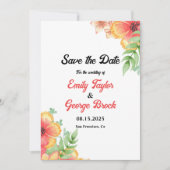 Romantische Wildblumen Botanische Boho Blumenhochz Save The Date (Vorderseite)