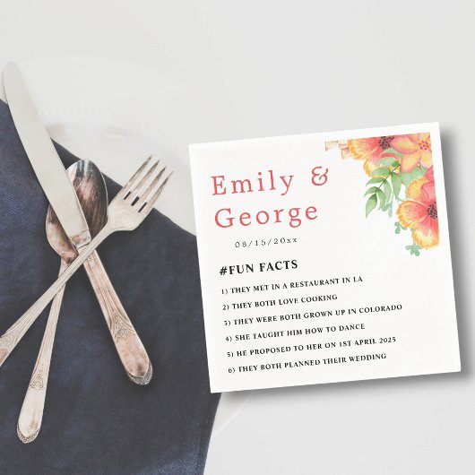 Romantische Wildblumen Botanische Boho Blumenhochz Serviette