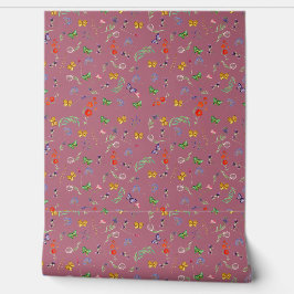 Romantische Wildblumen gemustert Tapete