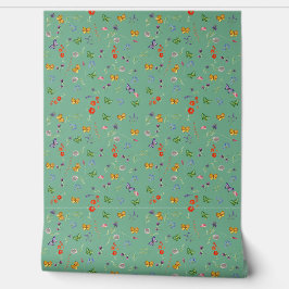 Romantische Wildblumen gemustert Tapete