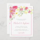 Romantische Wildblumen im Wasserbereich Einladungspostkarte (Vorne/Hinten)