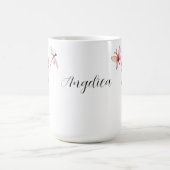 Romantische Wildblumen, Libelle, Schmetterlingsnam Kaffeetasse (Mittel)