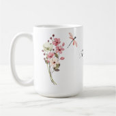 Romantische Wildblumen, Libelle, Schmetterlingsnam Kaffeetasse (Links)
