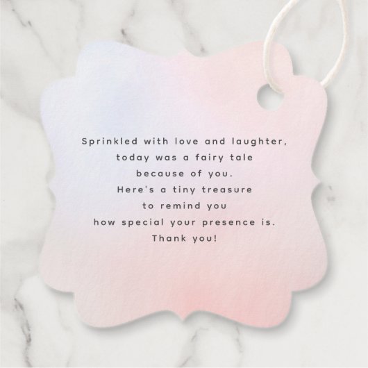 Romantische Wildblumen Pastel Wedel Vielen Dank Geschenkanhänger (Rückseite)