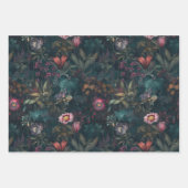 Romantische Wildblumen Rosa und Grün Geschenkpapier Set (Vorderseite)