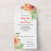 Romantische Wildblumen Rustikale Herbsthochzeit All In One Einladung (Innen Boden)