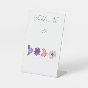 Romantische Wildblumen- & Schmetterlings-Hochzeits Sockelschild