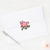 Romantische Wilde Rose Runder Aufkleber (Umschlag)