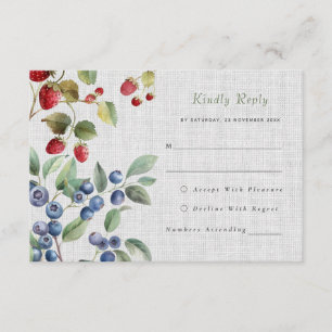 Romantische Wildsommerbeeren mit RSVP-Karte Begleitkarte