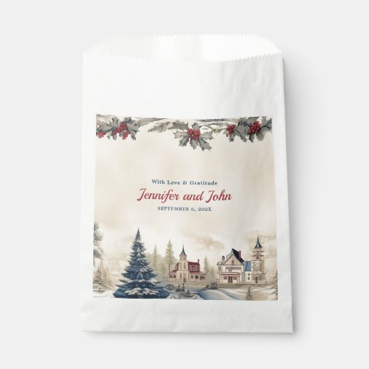 Romantische Winter Wedding Fvor Bag Geschenktütchen (Vorderseite)