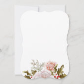 Romantische Winterflorale und Evergreens Wedding Einladung (Rückseite)