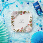 Romantische Winterflorale und Evergreens Wedding Pappteller (Party)