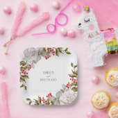 Romantische Winterflorale und Evergreens Wedding Pappteller (Party)