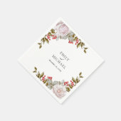 Romantische Winterflorale und Evergreens Wedding Serviette (Ecke)