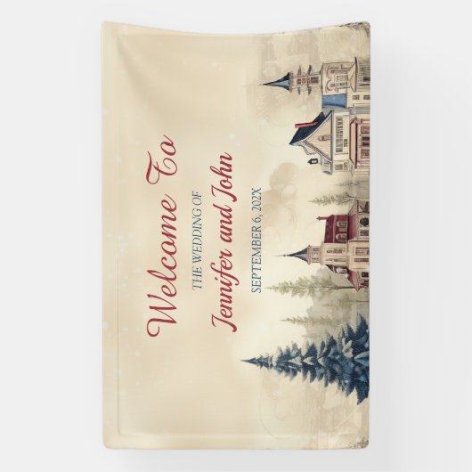 Romantische Winterhochzeit Banner (Vertikal)