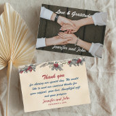 Romantische Winterhochzeit Dankeskarte