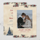 Romantische Winterhochzeit Einladung (Vorne/Hinten)
