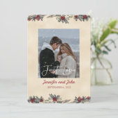 Romantische Winterhochzeit Einladung (Stehend Vorderseite)