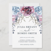 Romantische Winterhochzeit Einladung zum Blumensch (Vorderseite)