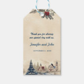 Romantische Winterhochzeit Geschenkanhänger (Vorderseite)