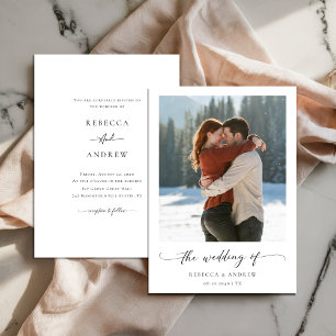 Romantische Winterhochzeit im handgeschriebenen Fo Einladung
