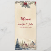 Romantische Winterhochzeit Menükarte (Vorderseite)