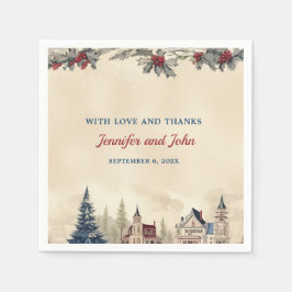 Romantische Winterhochzeit Serviette