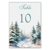 Romantische Winterhochzeit Tischnummer (Rückseite)